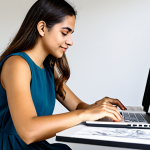 **

"A young Brazilian graphic designer, fully clothed in a stylish, modest dress appropriate for a professional environment, working on a laptop at a bright, modern co-working space in São Paulo, Brazil.  Several design sketches are visible on the desk.  Soft, natural lighting.  Safe for work, appropriate content, professional, perfect anatomy, correct proportions, natural pose, well-formed hands, proper finger count, natural body proportions, high quality, family-friendly."

**