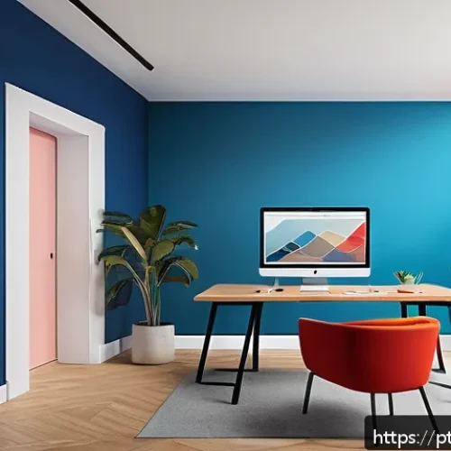 Home 27 시각디자인 자격증 시험 과목 - A vibrant digital illustration showcasing the psychology of colors in design: a dynamic workspace wi...